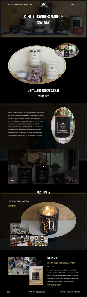 Squarespace Design by pb for Johnson Candles | Design: #33309172