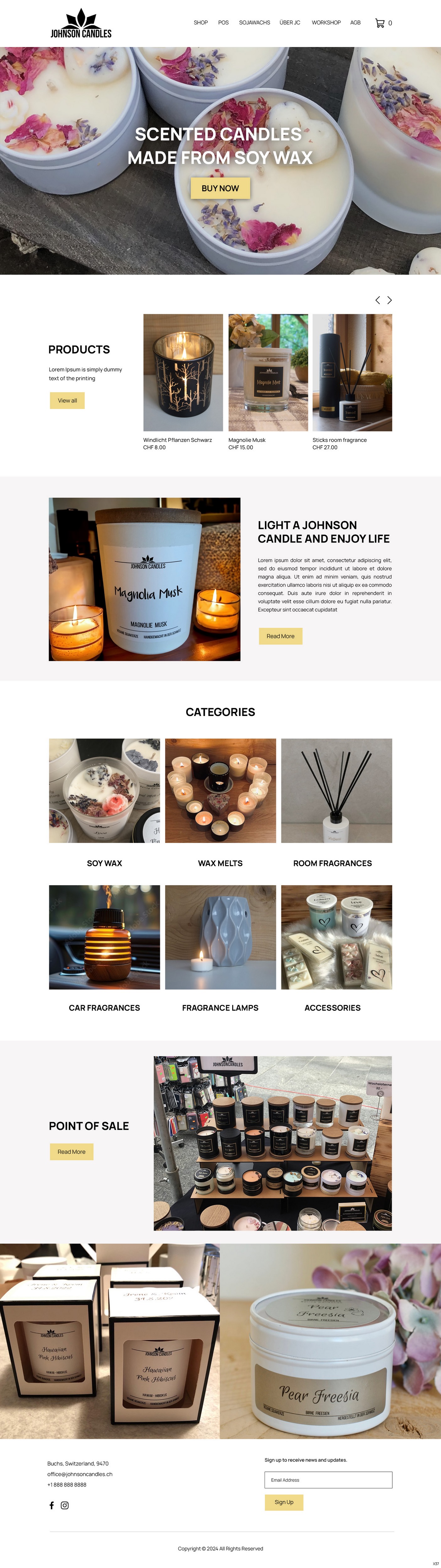 Squarespace Design by pb for Johnson Candles | Design #33309173