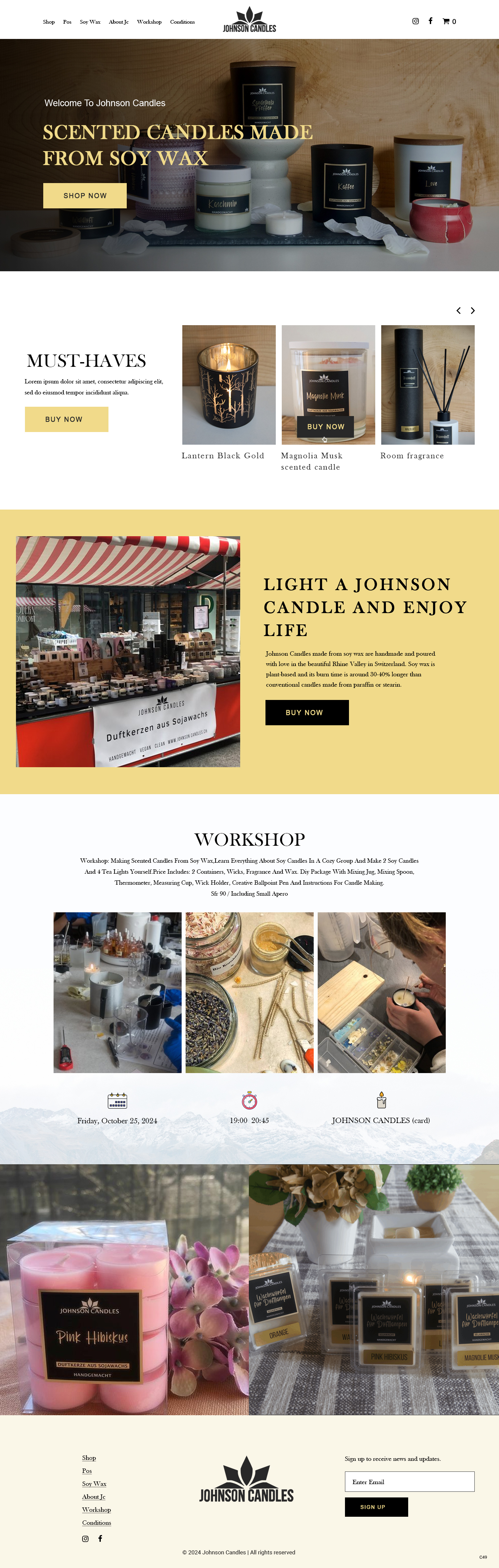 Squarespace Design by pb for Johnson Candles | Design #33314456