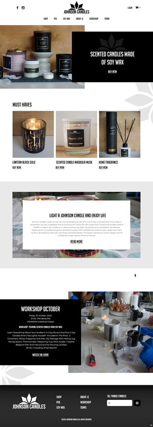 Squarespace Design by pb for Johnson Candles | Design: #33314457