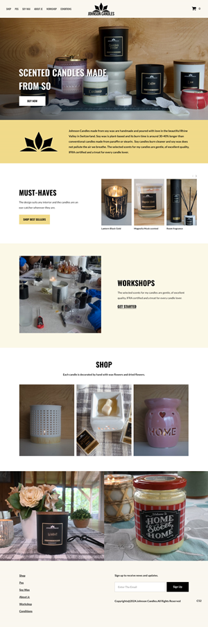 Squarespace Design by pb for Johnson Candles | Design: #33314462