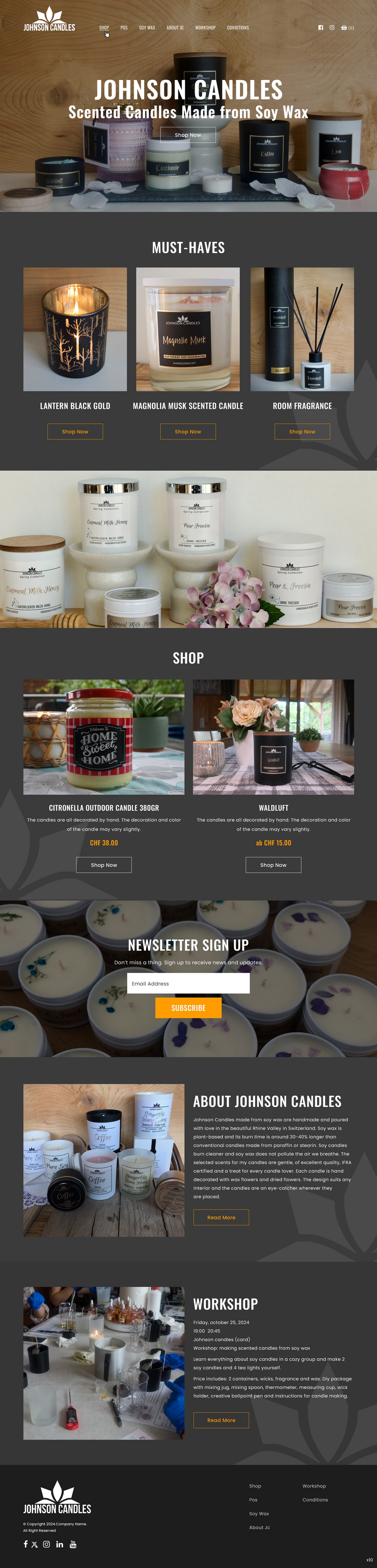 Design Squarespace par pb pour Johnson Candles | Design #33314465