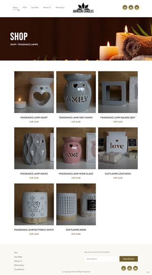 Squarespace Design by pb for Johnson Candles | Design: #33543070