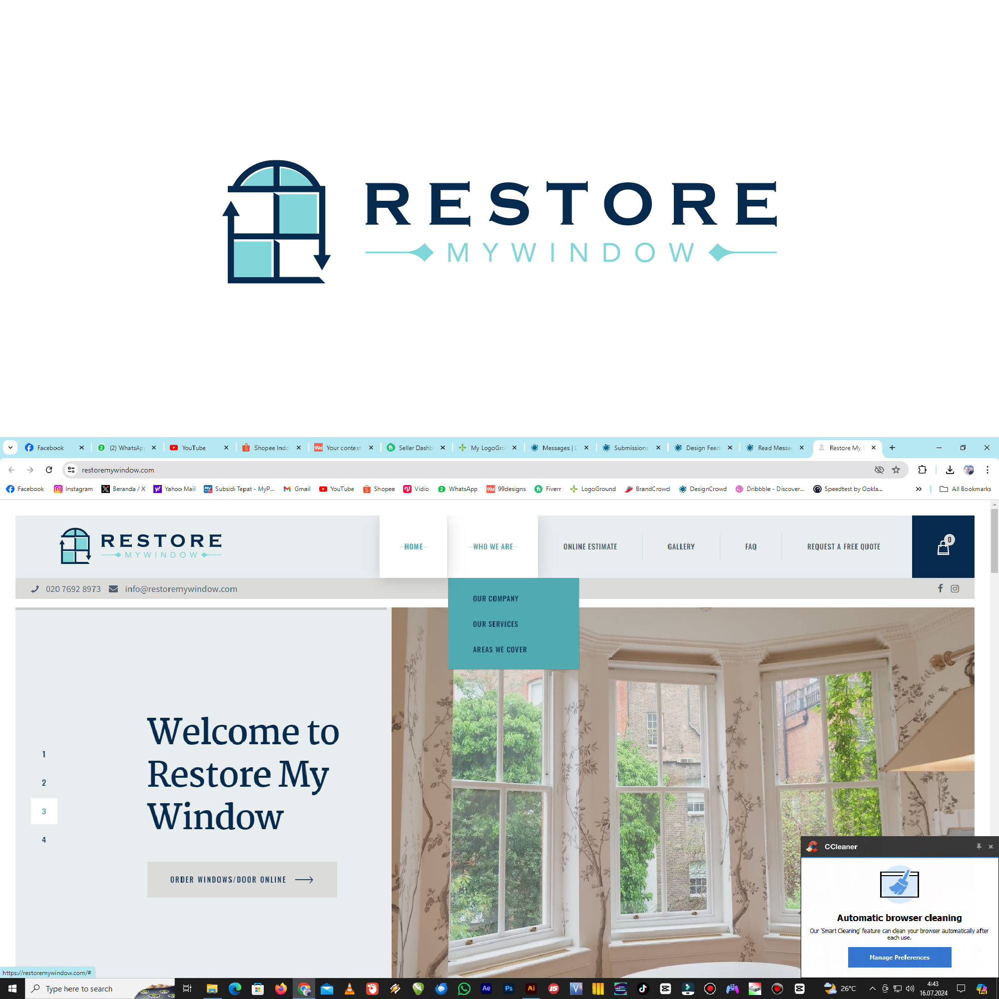 Design de Logo par Reno Bastian pour Restore My Window | Design #33326159