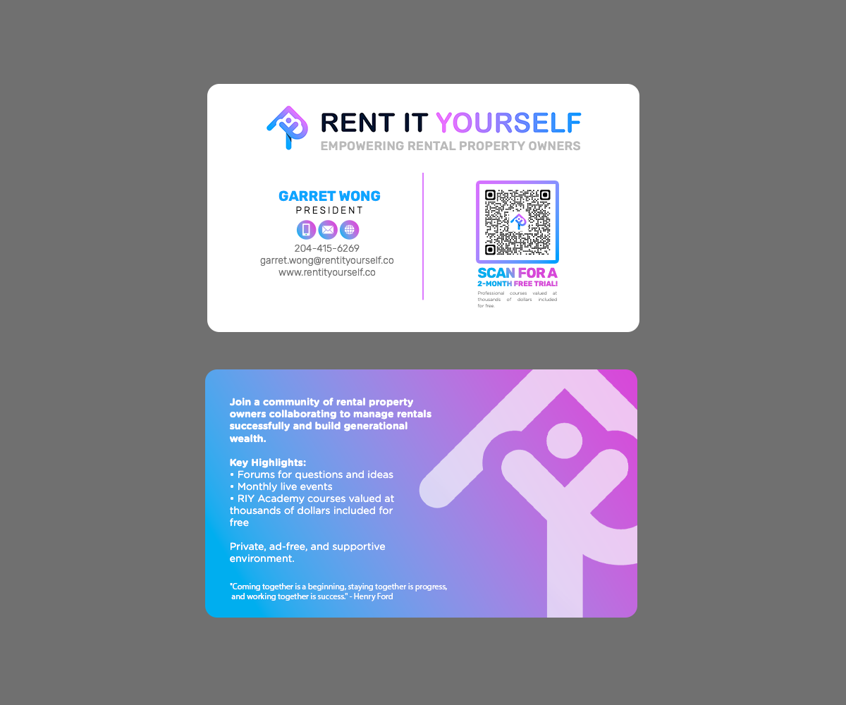 Business Card Design by Andrés Sebastián for Upper Edge Property Management Inc. | Design #33336911