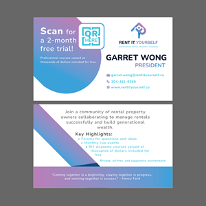 Diseño de Tarjeta de Presentación por Jhannel55 para Upper Edge Property Management Inc. | Diseño: #33331913