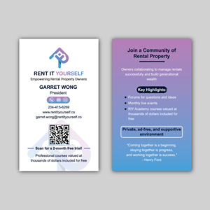Business Card Design by Bidita Saha for Upper Edge Property Management Inc. | Design: #33314381