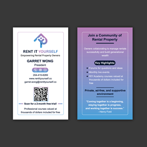 Business Card Design by Bidita Saha for Upper Edge Property Management Inc. | Design: #33316513