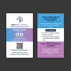 Business Card Design by Bidita Saha for Upper Edge Property Management Inc. | Design: #33316594
