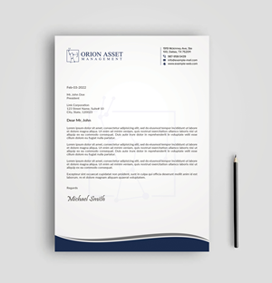 Letterhead Design by sadikul islam for Orion Asset Management, LLC | Design: #33339168
