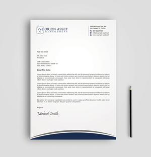 Letterhead Design by sadikul islam for Orion Asset Management, LLC | Design: #33339220