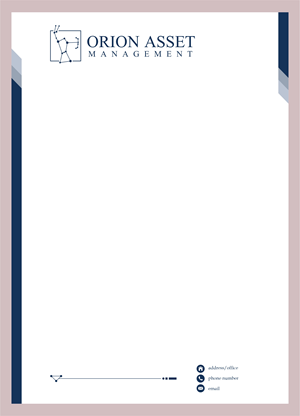 Letterhead Design by dcoffeeaddict for Orion Asset Management, LLC | Design: #33343893