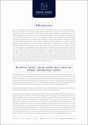 Letterhead Design by MarkoE for Orion Asset Management, LLC | Design #33345247