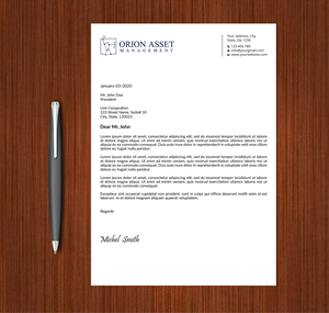 Letterhead Design by Expert Bappy for Orion Asset Management, LLC | Design: #33332887