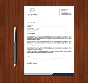 Letterhead Design by Expert Bappy for Orion Asset Management, LLC | Design: #33333038