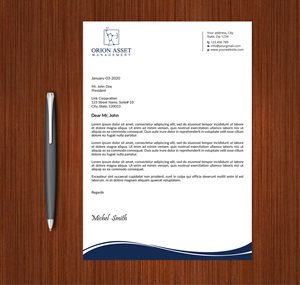 Letterhead Design by Expert Bappy for Orion Asset Management, LLC | Design: #33333054