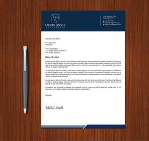 Letterhead Design by Expert Bappy for Orion Asset Management, LLC | Design: #33333205