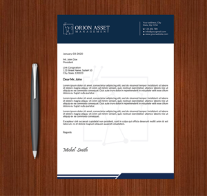 Letterhead Design by Expert Bappy for Orion Asset Management, LLC | Design: #33333206