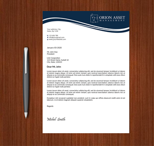 Letterhead Design by Expert Bappy for Orion Asset Management, LLC | Design: #33333323