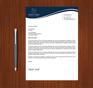Letterhead Design by Expert Bappy for Orion Asset Management, LLC | Design: #33333363