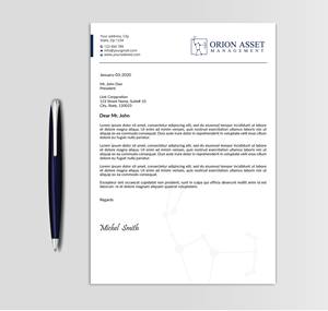 Letterhead Design by Expert Bappy for Orion Asset Management, LLC | Design: #33334483