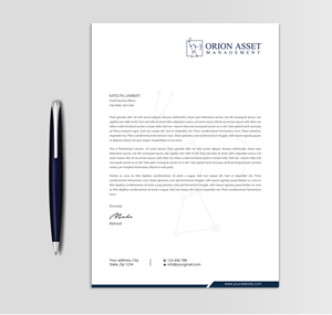 Letterhead Design by Expert Bappy for Orion Asset Management, LLC | Design: #33334550