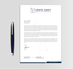 Letterhead Design by Expert Bappy for Orion Asset Management, LLC | Design: #33334562