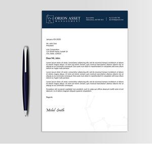 Letterhead Design by Expert Bappy for Orion Asset Management, LLC | Design: #33334621