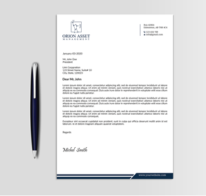 Letterhead Design by Expert Bappy for Orion Asset Management, LLC | Design: #33334677