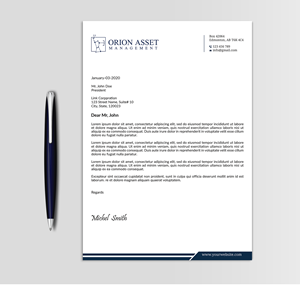 Letterhead Design by Expert Bappy for Orion Asset Management, LLC | Design: #33334702