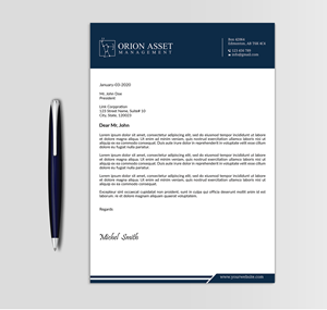 Letterhead Design by Expert Bappy for Orion Asset Management, LLC | Design: #33334703