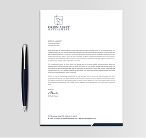 Letterhead Design by Expert Bappy for Orion Asset Management, LLC | Design: #33334937