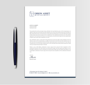 Letterhead Design by Expert Bappy for Orion Asset Management, LLC | Design: #33334938