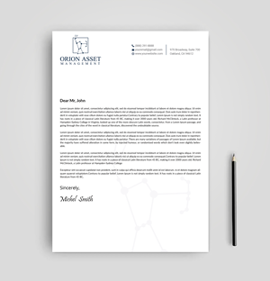 Letterhead Design by Expert Bappy for Orion Asset Management, LLC | Design: #33335970