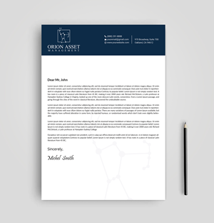 Letterhead Design by Expert Bappy for Orion Asset Management, LLC | Design: #33336017