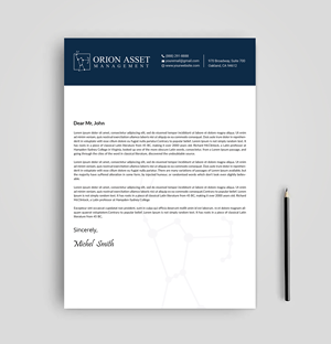 Letterhead Design by Expert Bappy for Orion Asset Management, LLC | Design: #33336018