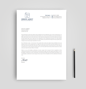 Letterhead Design by Expert Bappy for Orion Asset Management, LLC | Design: #33336124