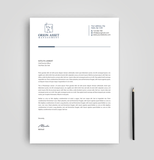 Letterhead Design by Expert Bappy for Orion Asset Management, LLC | Design: #33336184