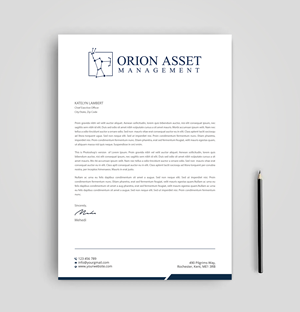 Letterhead Design by Expert Bappy for Orion Asset Management, LLC | Design: #33336280