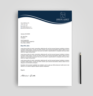 Design En-Tête par Expert Bappy pour Orion Asset Management, LLC | Design : #33338357