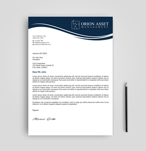 Design En-Tête par Expert Bappy pour Orion Asset Management, LLC | Design : #33338360