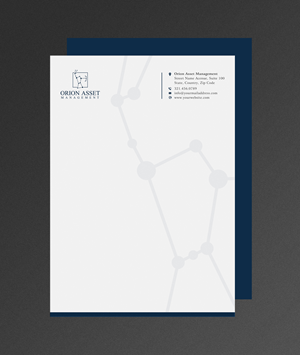 Briefkopf-Design von Sun Moon Graphic Designer für Orion Asset Management, LLC | Design: #33334818