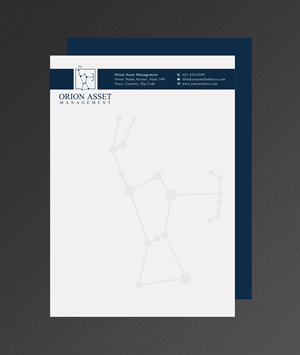 Briefkopf-Design von Sun Moon Graphic Designer für Orion Asset Management, LLC | Design: #33334821