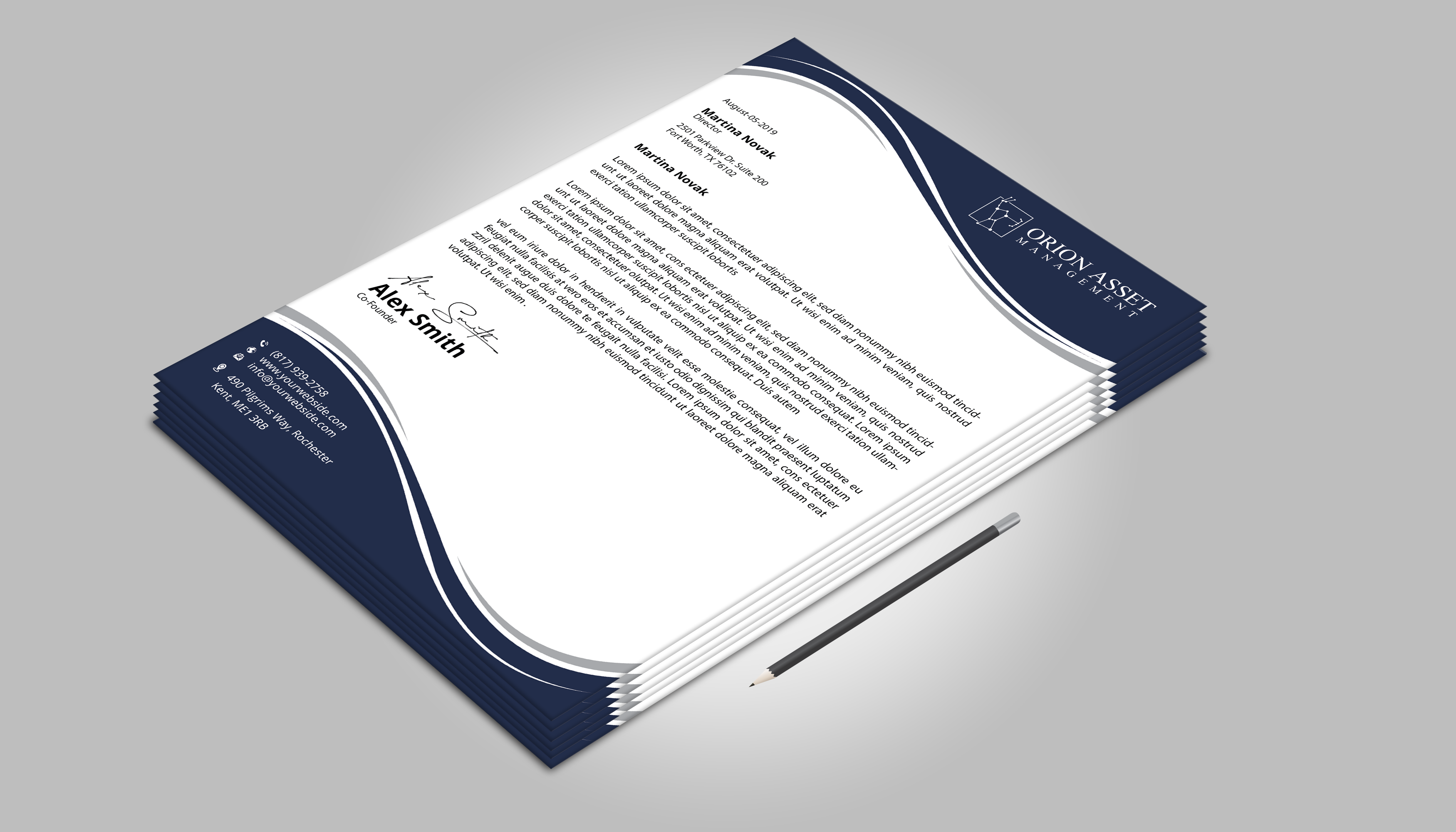 Diseño de Membrete por DesignerShahadat para Orion Asset Management, LLC | Diseño #33335955