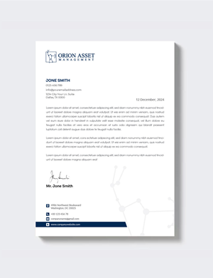 Diseño de Membrete por artbitin para Orion Asset Management, LLC | Diseño: #33341169