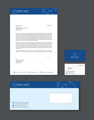Briefkopf-Design von COLOURS BRANDING für Orion Asset Management, LLC | Design: #33338774