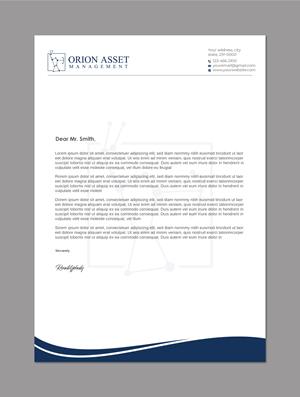 Diseño de Membrete por LAXMI DESIGNHUB para Orion Asset Management, LLC | Diseño: #33334472
