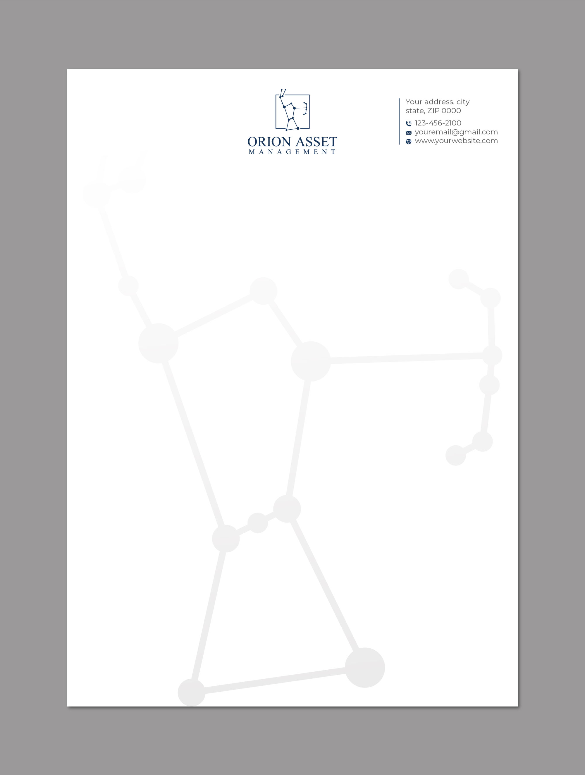 Letterhead Design by LAXMI DESIGNHUB for Orion Asset Management, LLC | Design #33334474