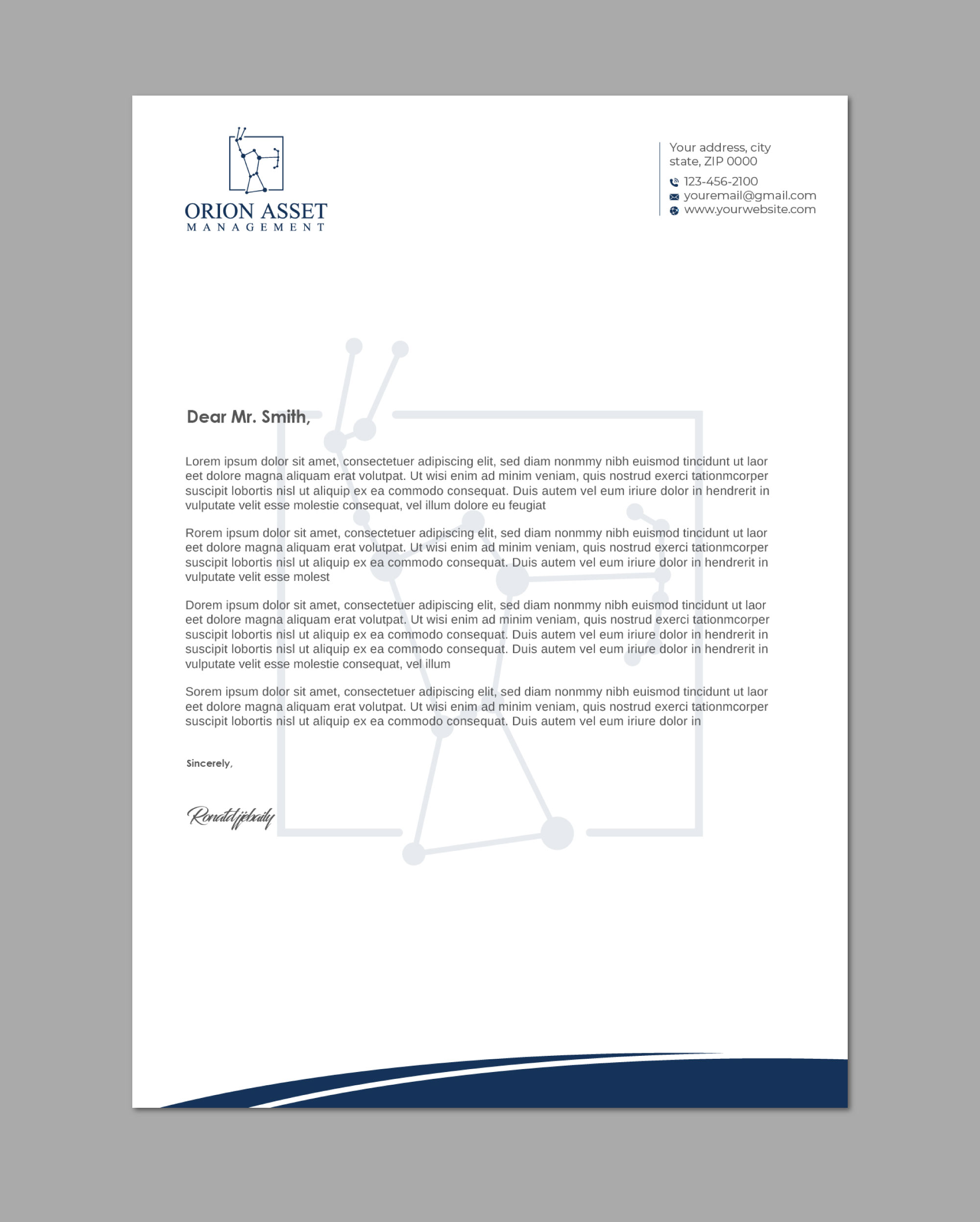 Letterhead Design by LAXMI DESIGNHUB for Orion Asset Management, LLC | Design #33341472