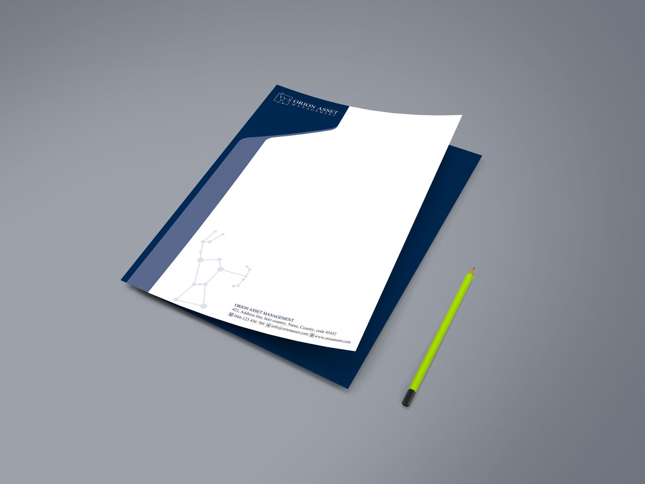 Letterhead Design by alpesh9520 for Orion Asset Management, LLC | Design #33342182